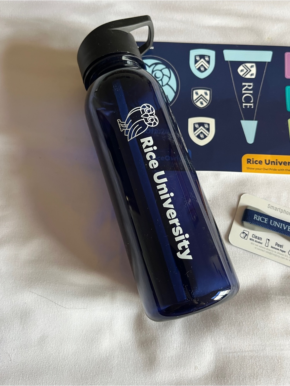 Rice University Blue Water Bottle Stickers Smartphone Grip Set - Picture 2 of 10